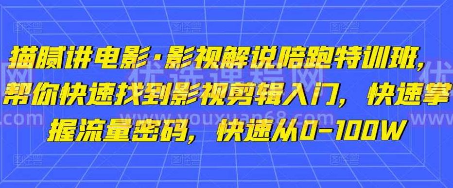 猫腻讲电影·影视解说陪跑特训班，帮你快速找到影视剪辑入门，快速掌握流量密码，快速从0-100W,课程,掌握,快速掌握,第1张