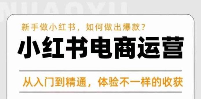 红商学院·小红书电商运营课，​新手做小红书如何快速做出爆款，从入门到精通,课程,视频,教程,第1张