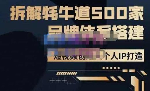 牛牛·500家餐饮品牌搭建&amp;amp;短视频深度解析，拆解牦牛道500家品牌体系搭建,课程,视频,第1张