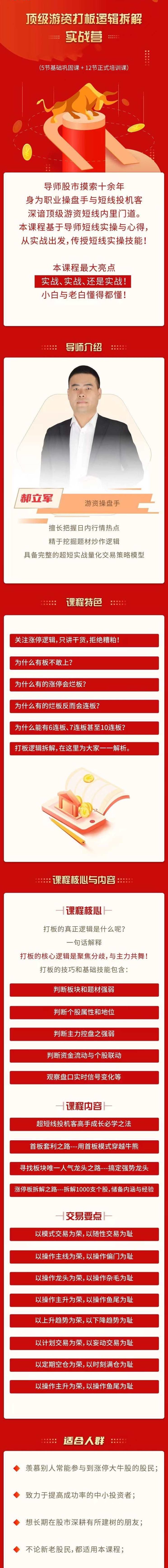 郝立军顶级游资打板逻辑拆解实战营,课程,股票,应用,第2张