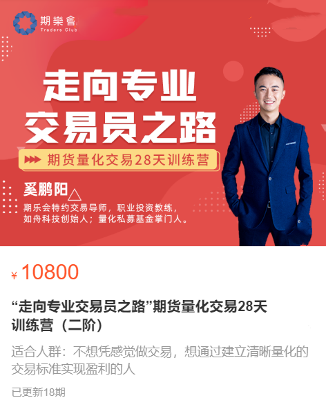 赢乐交易学堂：“走向专业交易员之路”期货量化交易28天训练营（二阶）,课程,第1张
