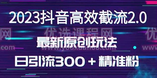 日引300＋创业粉，独家抖音高效截流2.0玩法（价值1280）,视频,抖音,创业,第1张