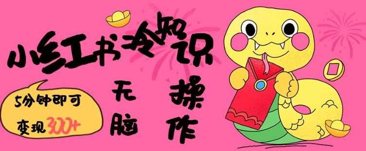 小红书冷知识账号，无脑复制粘贴，5分钟即可变现3张【揭秘】,课程,视频,基础,第1张