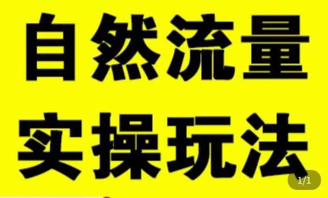 拼多多自然流量天花板，拼多多自然流的实操玩法，自然流量是怎么来的，如何开车带来自然流等知识,课程,第1张
