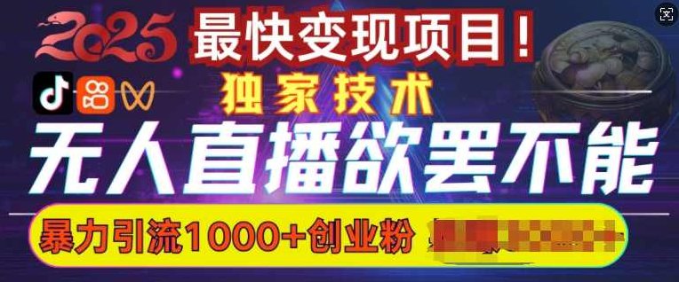 欲罢不能的无人直播引流，超暴力日引流1000+高质量精准创业粉【揭秘】,课程,视频,抖音,第1张