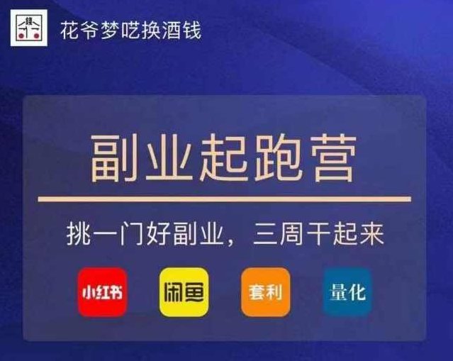 花爷-副业起跑营第2期，挑一门好副业，三周干起来（闲鱼｜小红书｜量化｜套利）,课程,教程,掌握,第1张