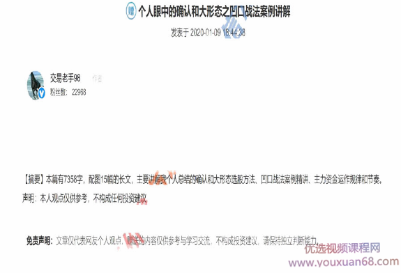 交易老手98个人凹口战法 个人眼中的确认和大形态之凹口战法案例详解,讲解,细说,详解,第1张
