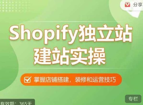 Shopify独立站建站实操课，从0-1手把手教你搭建一个高质量的独立站,课程,设计,制作,第1张