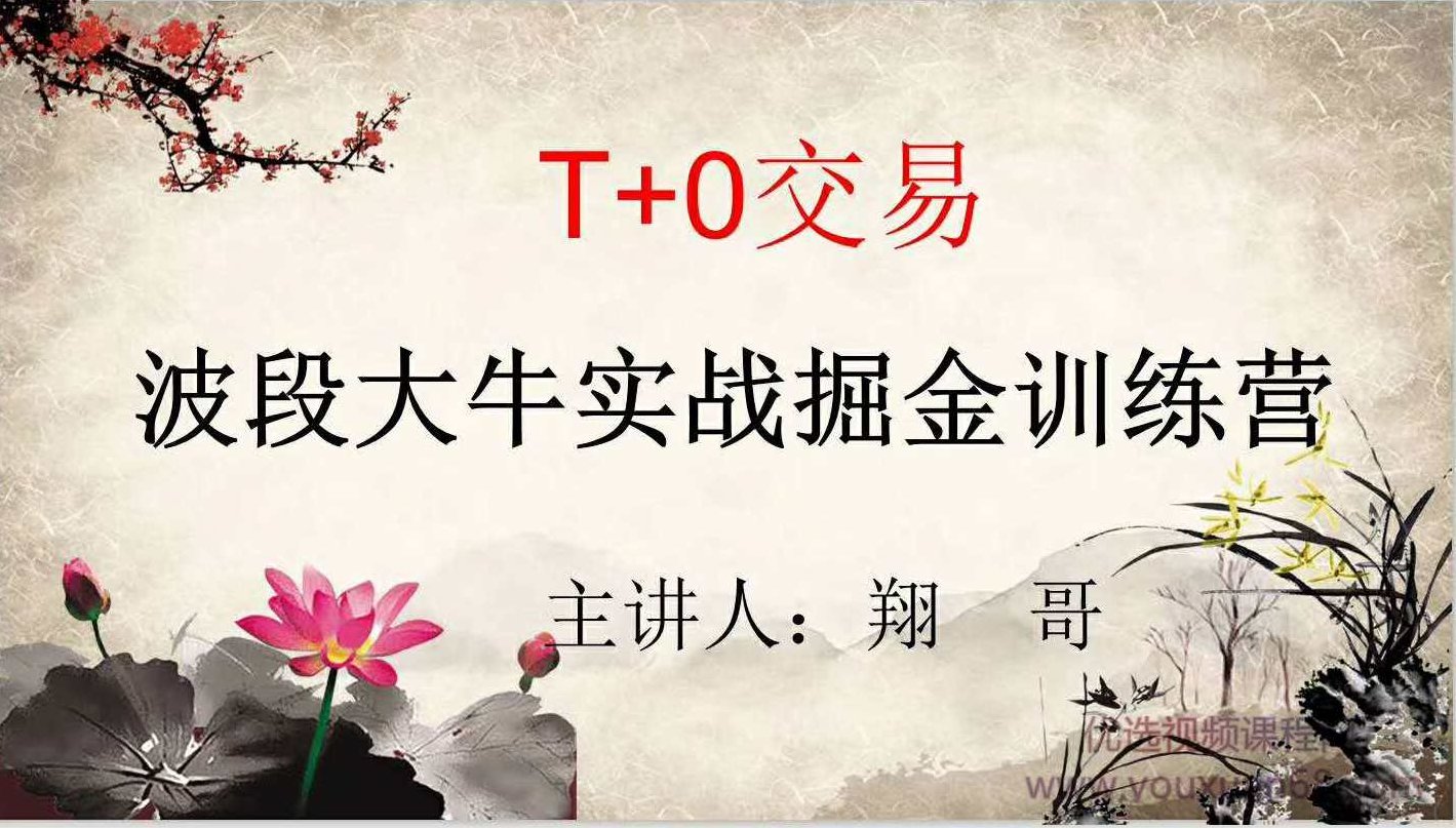翔哥擒龙重磅课程 T+0交易波段大牛实战掘金训练营实战课程,课程,基础,教学,第2张