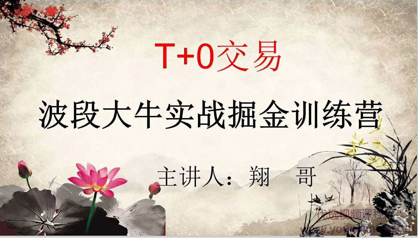 翔哥擒龙重磅课程 T+0交易波段大牛实战掘金训练营实战课程,课程,基础,教学,第1张