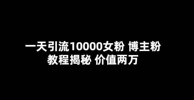 一天引流10000女粉,博主粉教程揭秘(价值两万),视频,教程,揭秘,第1张 一天引流10000女粉,博主粉教程揭秘(价值两万),视频,教程,揭秘,第1张