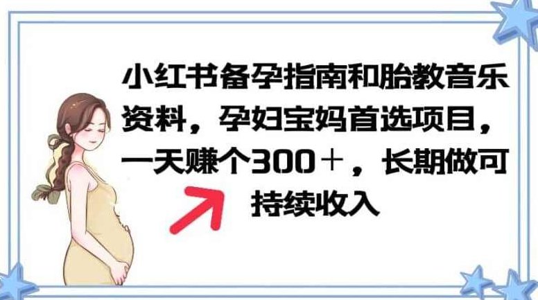 小红书备孕指南和胎教音乐资料孕妇宝妈首选项目一天赚个300+长期可做【揭秘】,课程,制作,资料,第1张 小红书备孕指南和胎教音乐资料孕妇宝妈首选项目一天赚个300+长期可做【揭秘】,课程,制作,资料,第1张