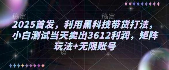 2025首发，利用黑科技带货打法，小白经过亲自测试当天卖出3612利润，矩阵玩法+无限账号【揭秘】,视频,揭秘,介绍,第1张