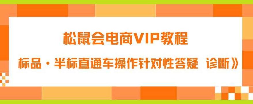 松鼠会电商VIP教程：松鼠《付费推广标品·半标直通车操作针对性答疑&amp;amp;诊断》,教程,第1张