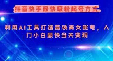 抖音快手最快吸粉起号方式，利用AI工具打造美女账号，入门小白最快当天变现【揭秘】,课程,视频,基础,第1张