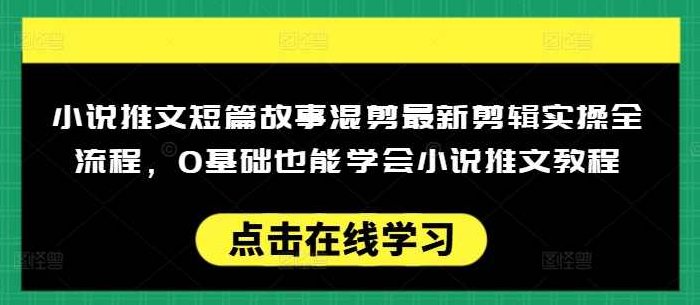 小说推文短篇故事混剪最新剪辑实操全流程，0基础也能学会小说推文教程，肯干多发日入多张【揭秘】,课程,视频,教程,第1张