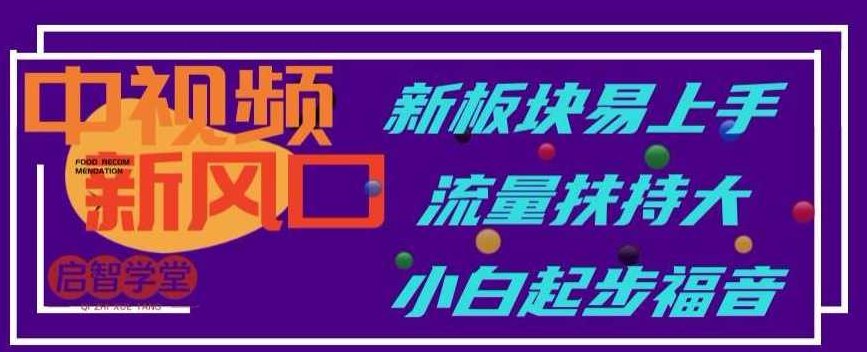 中视频新风口，新板块易上手，流量扶持大，小白起步福音【揭秘】,视频,揭秘,第1张