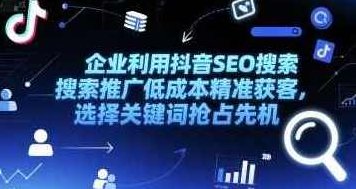 企业利用抖音SEO搜索推广低成本精准获客，选择关键词抢占先机，抖音SEO助力企业低成本精准获客，关键词选择与推广策略,课程,视频,抖音,第1张