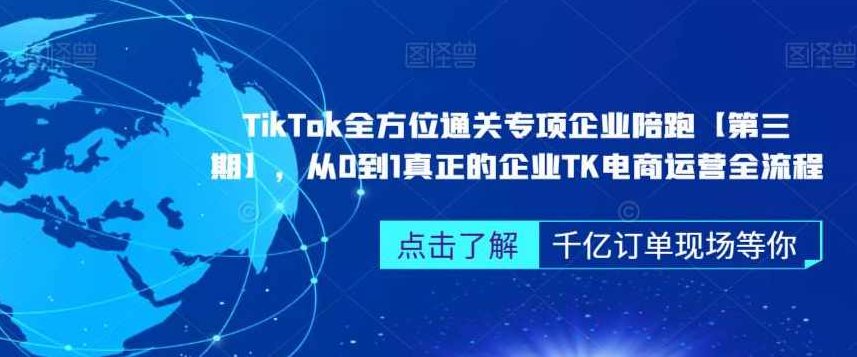TikTok全方位通关专项企业陪跑【第三期】，从0到1真正的企业TK电商运营全流程,课程,视频,教程,第1张