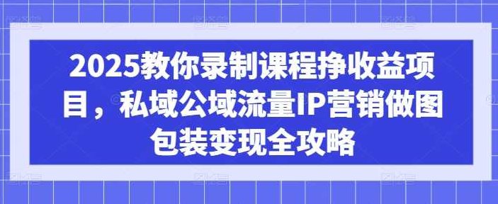 2025教你录制课程挣收益项目，私域公域流量IP营销做图包装变现全攻略,课程,视频,教程,第1张