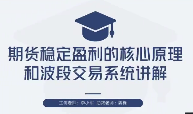 【期货交易】李小军期货2H波段交易系统全局架构培训视频,课程,视频,第1张