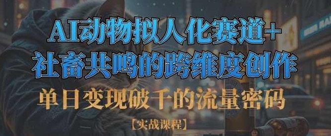 单日变现破千的流量密码，AI动物拟人化赛道+社畜共鸣的跨维度创作【揭秘】,课程,制作,揭秘,第1张