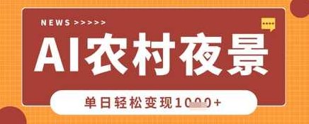 Deepseek制作农村夜景视频,一条视频点赞20W+,单日变现数张【揭秘】,视频,基础,第1张 Deepseek制作农村夜景视频,一条视频点赞20W+,单日变现数张【揭秘】,视频,基础,第1张