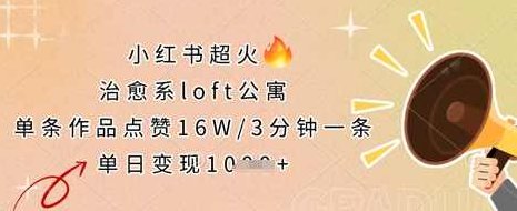小红书超火的治愈系loft公寓,单条作品点赞16W,3分钟一条,单日变现数张【揭秘】,视频,制作,揭秘,第1张 小红书超火的治愈系loft公寓,单条作品点赞16W,3分钟一条,单日变现数张【揭秘】,视频,制作,揭秘,第1张