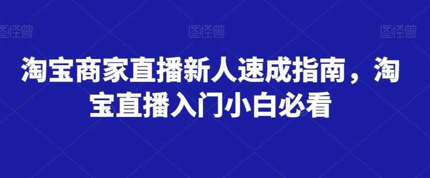淘宝商家直播新人速成指南，淘宝直播入门小白必看,课程,秘籍,指南,第1张