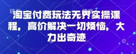 淘宝付费玩法无界实操课程，高价解决一切烦恼，大力出奇迹,课程,第1张