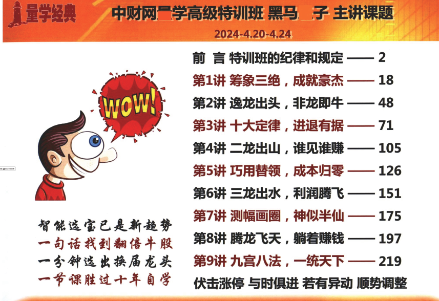 量学2024年4月黑马王子特训班 北京特训班线下课合成视频,课程,视频,第1张