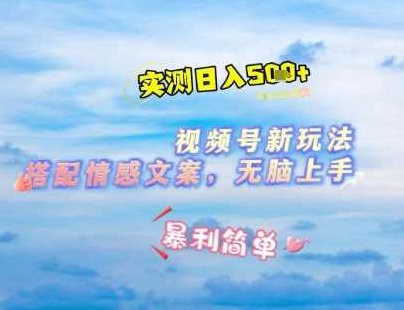 微信视频号最新玩法，表情包搭配情感文案，2分钟一条原创作品，简单好上手，轻松日入几张【揭秘】,视频,揭秘,视频号,第1张