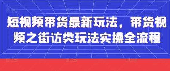 短视频带货最新玩法，带货视频之街访类玩法实操全流程【揭秘】,课程,视频,揭秘,第1张