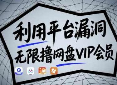 利用平台漏洞,无限撸网盘VIP会员,【漏洞原理+操作演示】,百度云盘分享,第1张 利用平台漏洞,无限撸网盘VIP会员,【漏洞原理+操作演示】,百度云盘分享,第1张