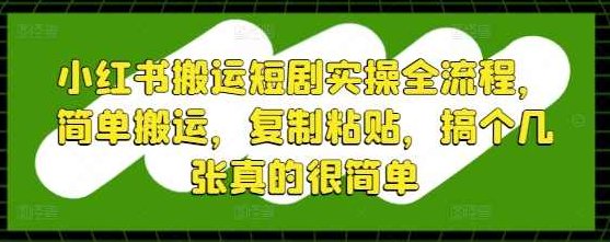 小红书搬运短剧实操全流程，简单搬运，复制粘贴，搞个几张真的很简单【揭秘】