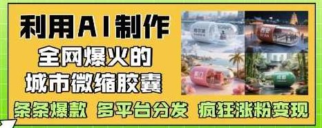 利用AI制作全网爆火的城市微缩胶囊，条条爆款， 多平台分发，疯狂涨粉变现【揭秘】,课程,制作,揭秘,第1张