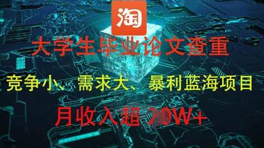 大学生毕业论文查重，暴利蓝海项目，月收入过1W+【揭秘】,揭秘,介绍,讲解,第1张
