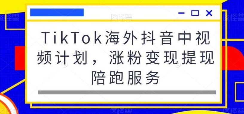 TikTok海外抖音中视频计划，涨粉变现提现陪跑服务,课程,视频,教程,第1张