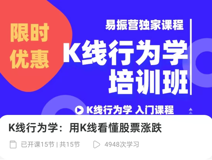 易振营K线行为学培训班：用K线看懂股票涨跌,课程,第1张