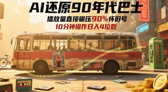 AI还原90年代巴士，一帧就让70后泪崩，播放量直接碾压90%怀旧号,课程,视频,制作,第1张