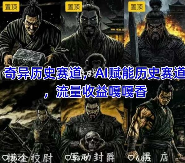 抖音奇异历史赛道，AI赋能历史赛道，流量收益嘎嘎香，狂撸伙伴计划【揭秘】,课程,视频,基础,第1张
