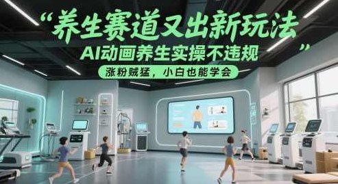 养生赛道又出新玩法，AI动画养生实操不违规，涨粉贼猛，小白也能学会