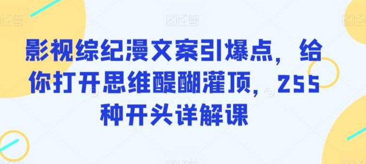 影视综纪漫文案引爆点,给你打开思维醍醐灌顶,255种开头详解课,课程,思维,价值,第1张 影视综纪漫文案引爆点,给你打开思维醍醐灌顶,255种开头详解课,课程,思维,价值,第1张