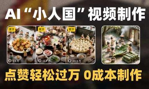 爆款1000W+播放微缩景观迷你小人国AI视频0成本制作全流程教学【揭秘】,视频,抖音,制作,第1张 爆款1000W+播放微缩景观迷你小人国AI视频0成本制作全流程教学【揭秘】,视频,抖音,制作,第1张