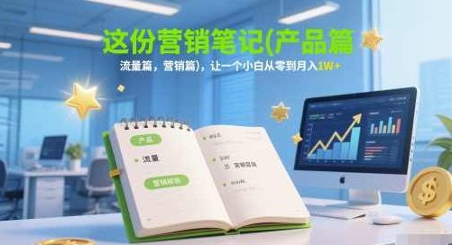 这份营销笔记(产品篇,流量篇,营销篇),让一个小白从零到月入1W+,课程,创业,思维,第1张 这份营销笔记(产品篇,流量篇,营销篇),让一个小白从零到月入1W+,课程,创业,思维,第1张