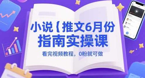 小说推文6月份指南实操课，看完视频教程，0粉就可做【揭秘】,课程,视频,教程,第1张