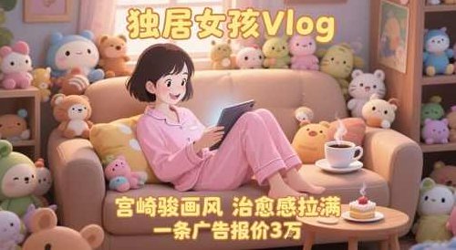 单个账号涨粉71W！用AI制作独居女孩Vlog，宫崎骏画风，治愈感拉满，一条广告报价3W【揭秘】,课程,视频,教程,第1张