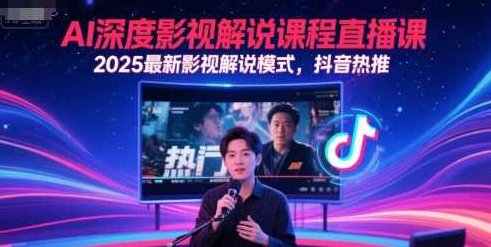 AI深度影视解说课程直播课，2025最新影视解说模式，抖音热推,课程,抖音,介绍,第1张