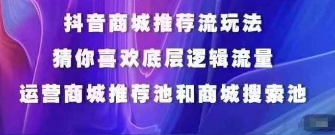 抖音商城运营课程，猜你喜欢入池商城搜索商城推荐人群标签覆盖,课程,视频,抖音,第1张