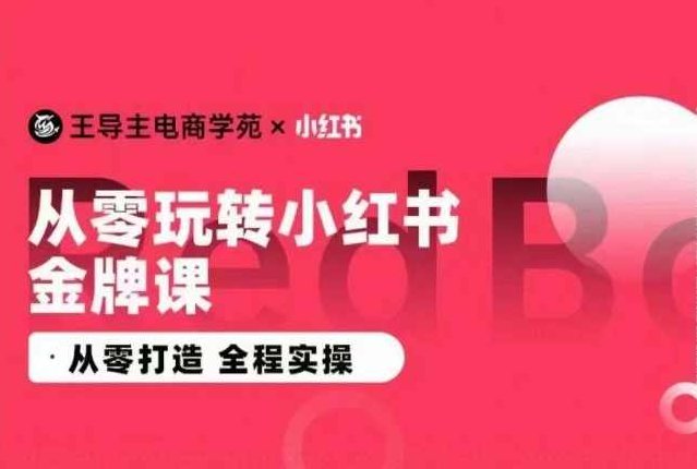 王导主·小红书电商运营实操课，从零打造 全程实操,课程,视频,教程,第1张